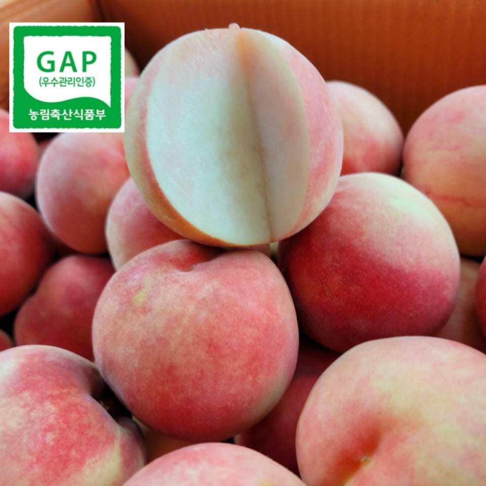 Premium GAP-certified Crispy (딱딱이) White Peaches 1.25kg (5ea)