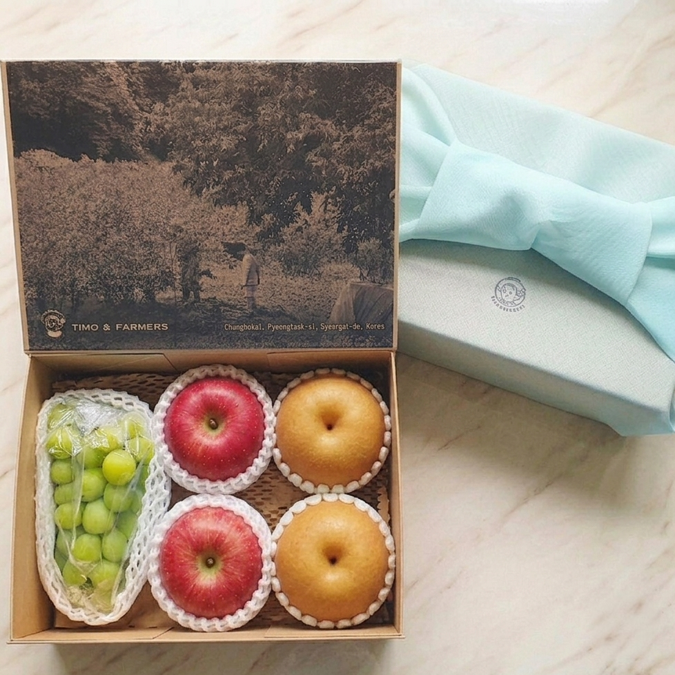 Mid Autumn Festival Gift Set B: Premium Korean Shine Muscat, Apples & Pears - New!