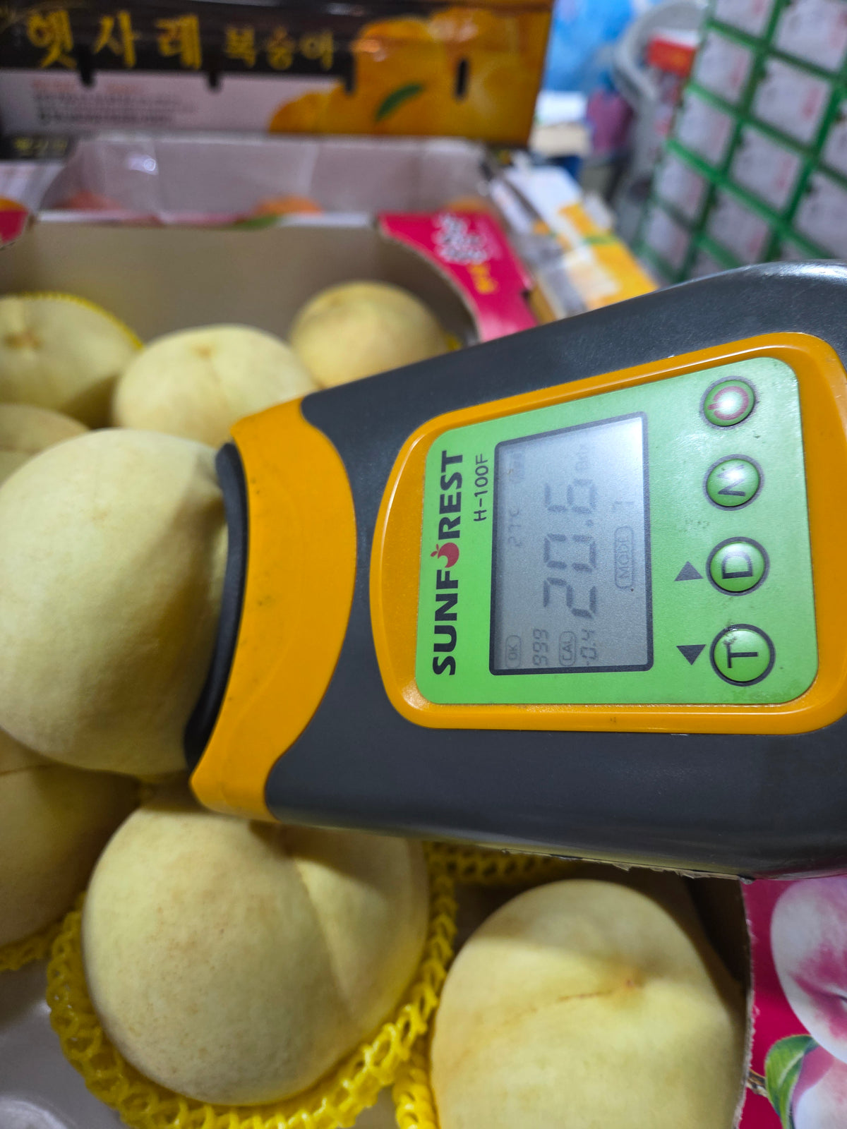 Top-grade Chewy Snow White (Seol-Ah) Peaches 2kg (5-6EA XL-size peaches)