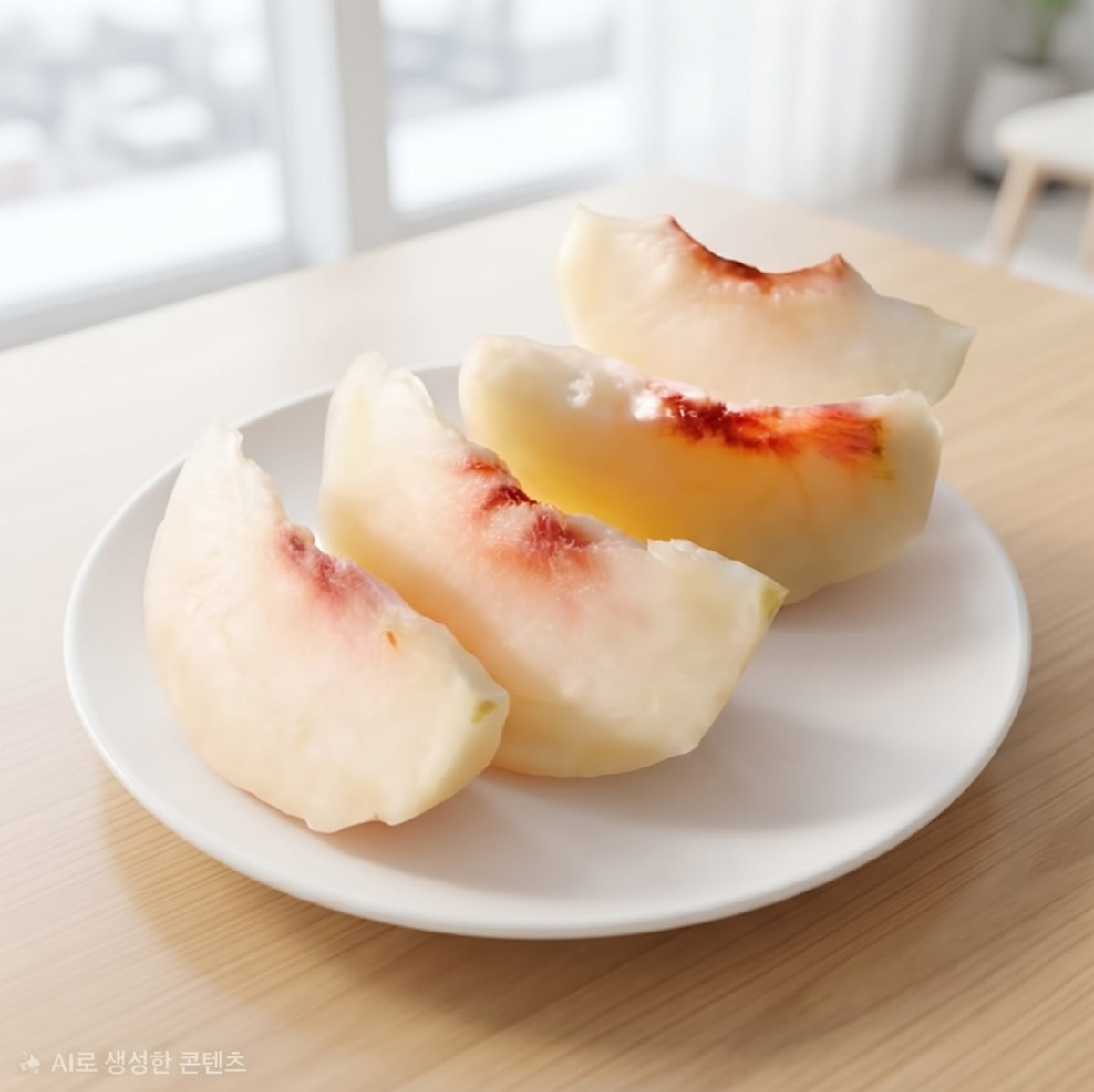 Top-grade Chewy Snow White (Seol-Ah) Peaches 2kg (5-6EA XL-size peaches)