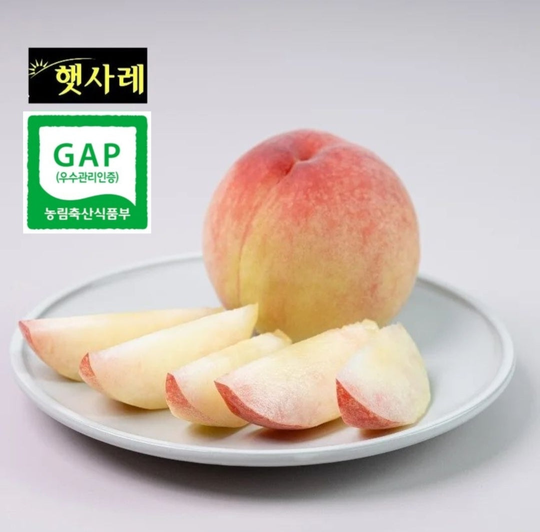 Hessare(햇사레) GAP-certified Premium Soft White Peaches 1.25kg (5ea-6ea)