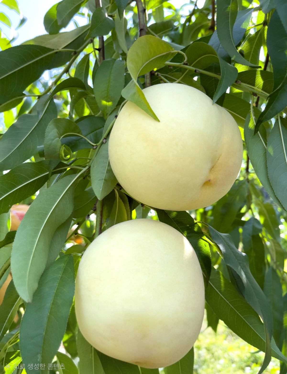 Top-grade Chewy Snow White (Seol-Ah) Peaches 2kg (5-6EA XL-size peaches)